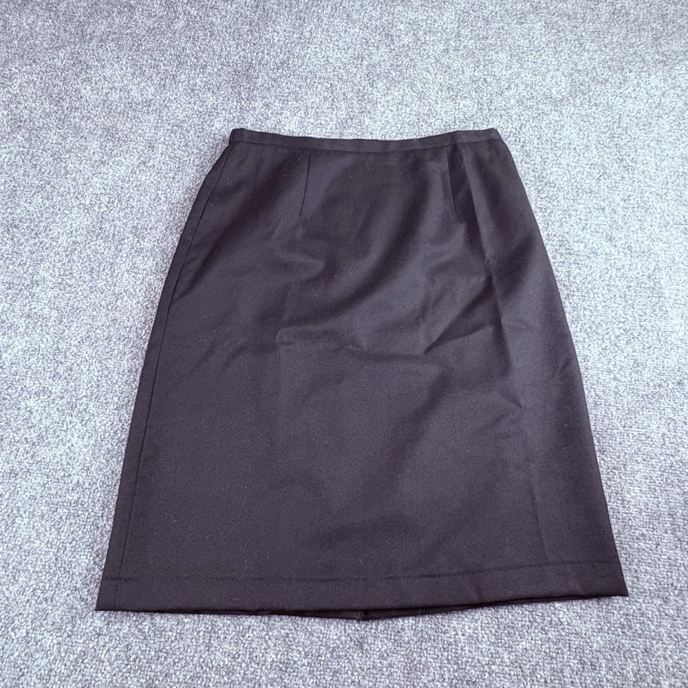 Vintage 90s Sag Harbor Skirt Womens 12 Black Wool Y2K Office Minimalist Career
